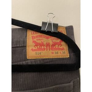 Levi's Gray Corduroy Pants Regular Fit Straight Leg Button Zip Men's Size 34